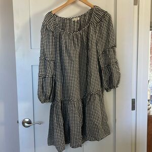 Black gingham prairie dress